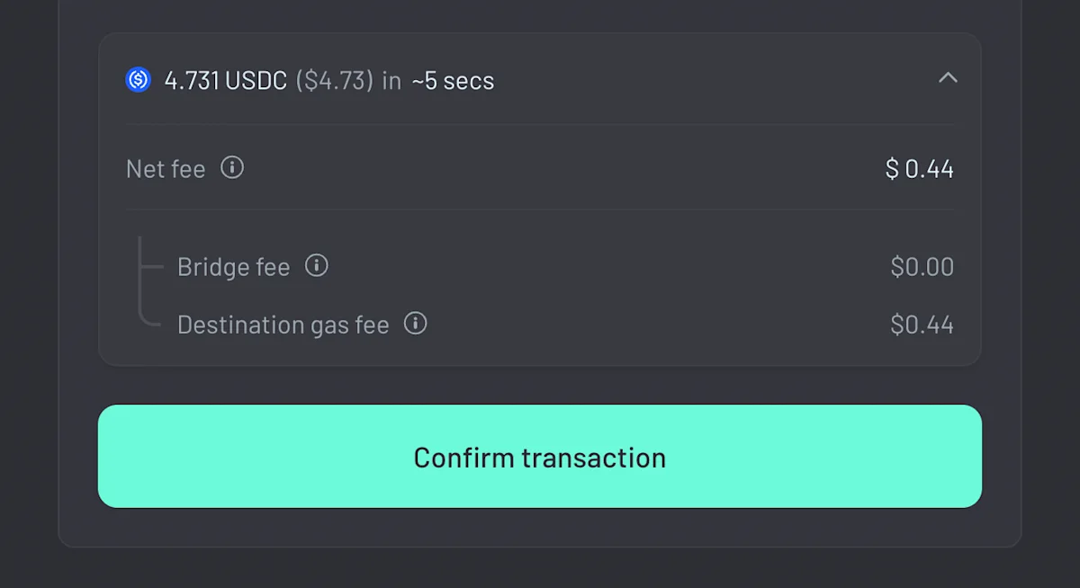 Confirm the transaction.