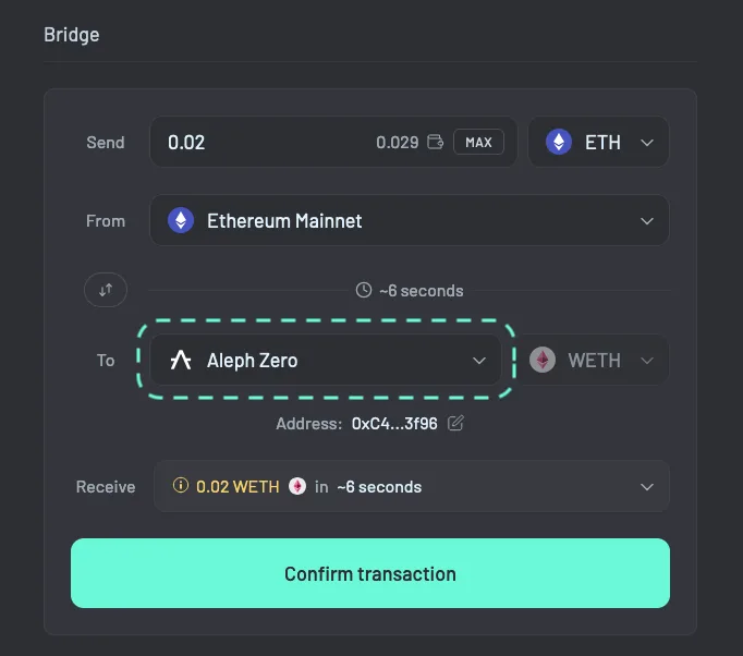 Bridge to and from Aleph Zero on Across Bridge.