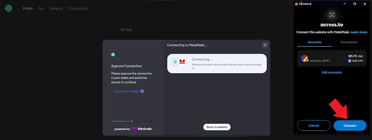 Connect your wallet.