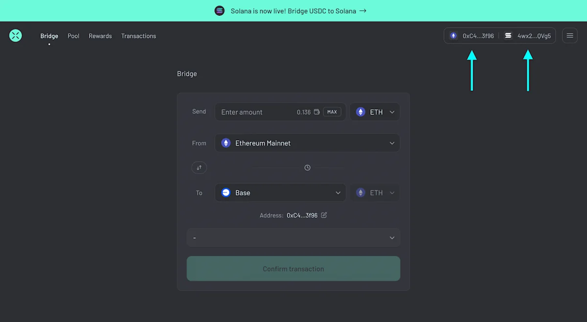 Make sure both of your wallets are connected.