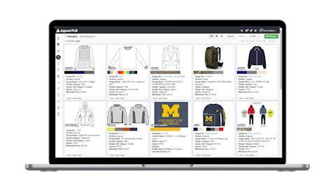 Screen using Apparel ERP