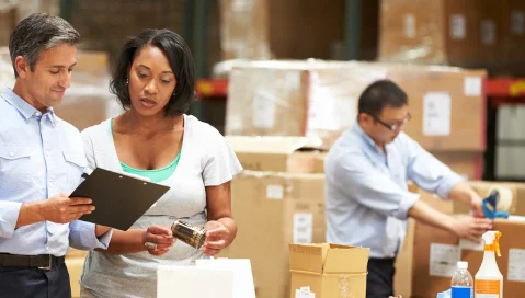 ecommerce workers in warehouse