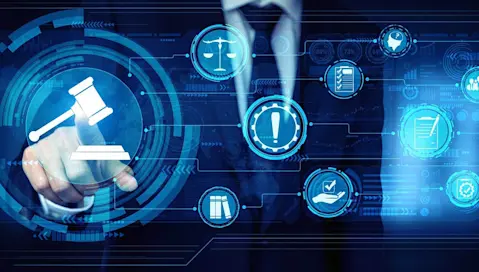 finger on virtual gavel