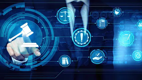 finger on virtual gavel