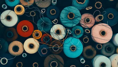 Sewing threads sets in different colors.