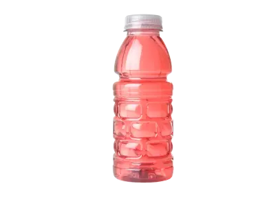 Bebida deportiva en botella de plástico