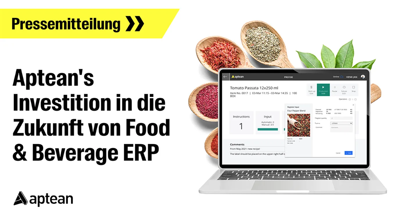 Apteans Investition in Spitzenleistungen: Die Zukunft des Lebensmittel- und Getränke-ERP