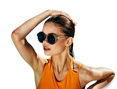 Woman in swimsuit with sunglasses