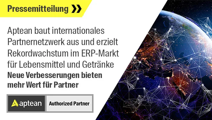Aptean baut internationales Partnernetzwerk aus und erzielt Rekordwachstum im ERP-Markt für Lebensmittel und Getränke