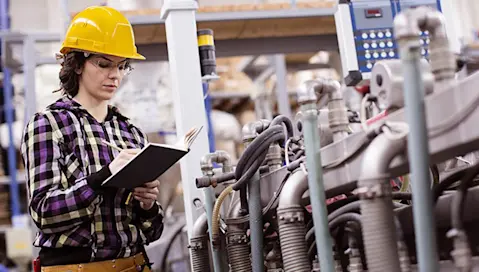 Worker in factory