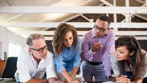 Diverse people collaborating in an office