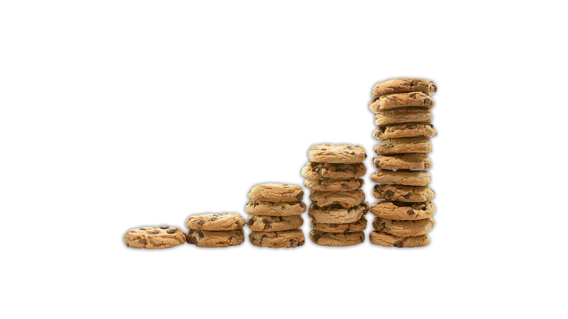 Various stacks of cookies