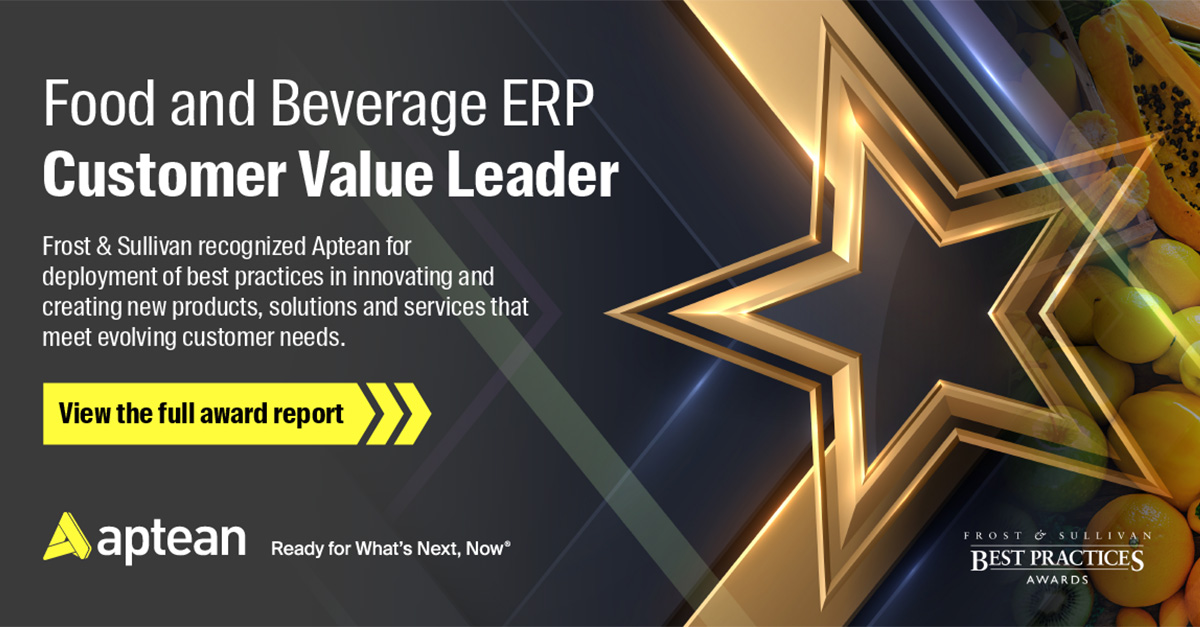 Aptean Named North American Food And Beverage ERP Customer Value Leader ...