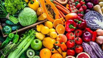 A collection of colorful fruits and vegetables.