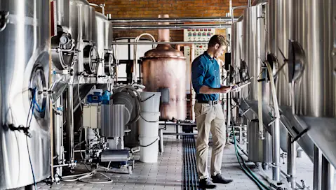 Man working in brewery