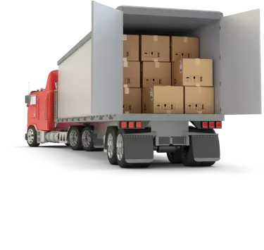 Vrachtwagen met pakjes