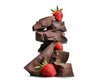 Chocolate fudge stack with strawberries