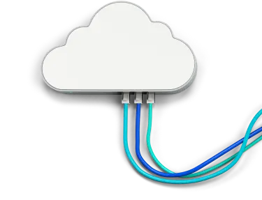RJ45 cables connected to cloud