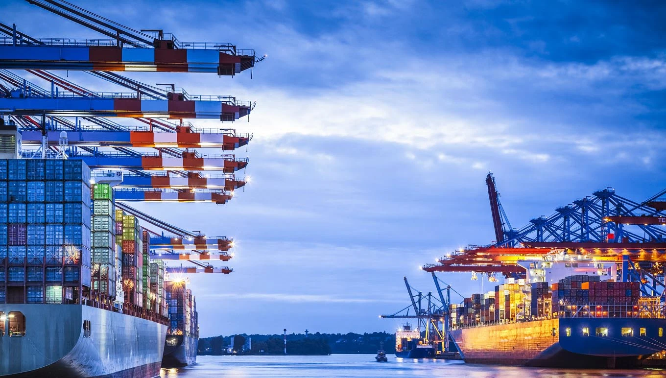 Cargo ships at port