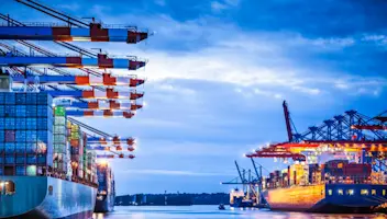 Cargo ships at port