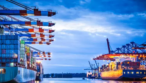 Cargo ships at port