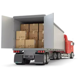 Semi-truck with box delivery