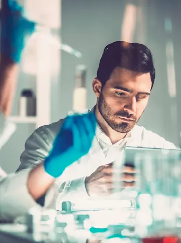 Scientist in chemical lab