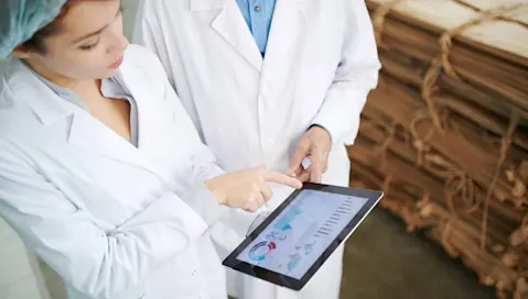 production people with tablet