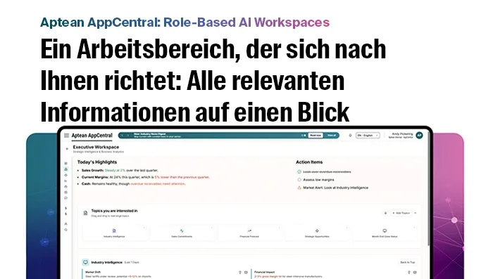 Aptean Intelligence: Rollenbasierte Arbeitsbereiche