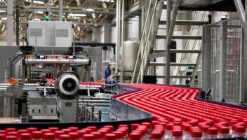 bottles on conveyor line