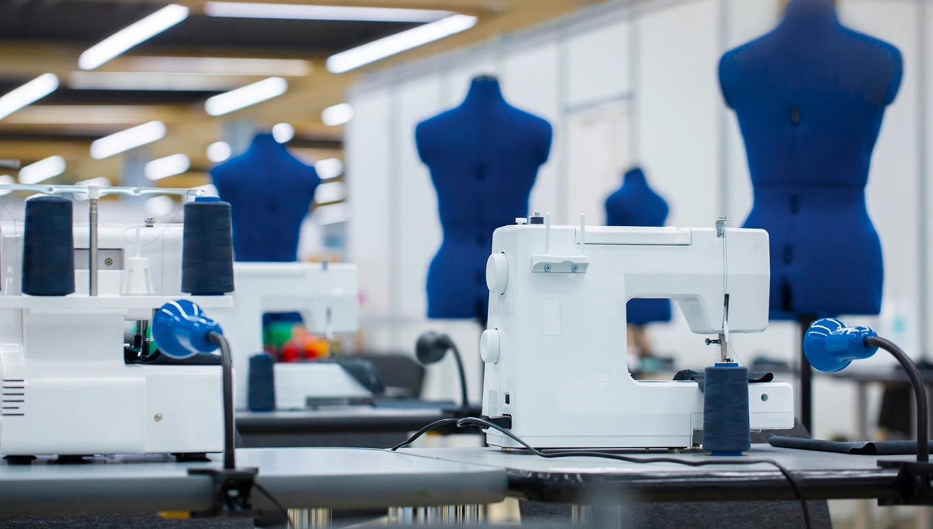 Shop floor with sewing machines