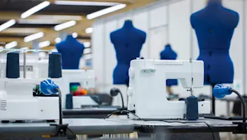 Shop floor with sewing machines