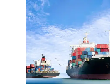 Dos buques de carga con importaciones.