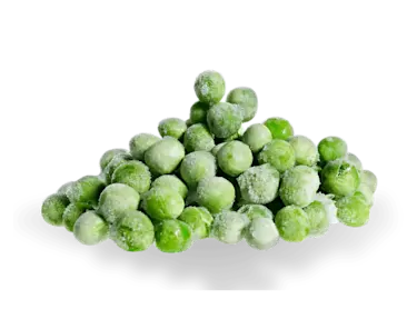 Un tas de petits pois congelés
