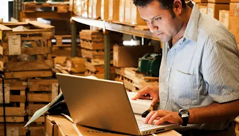 worker on laptop