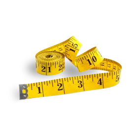 Yellow measuring tape for clothing