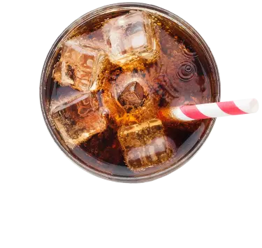 Glass of soda with straw