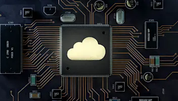 cloud logo on microchip