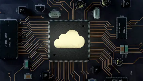 cloud logo on microchip