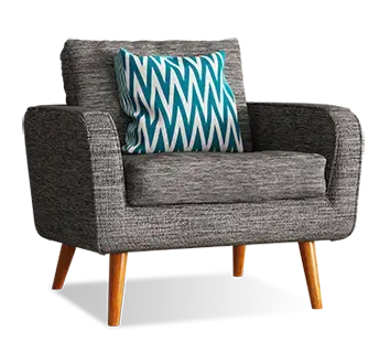 Sofa chair with patterned pillow