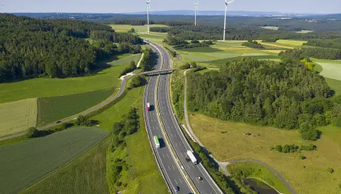 Road through the countryside