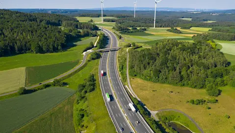 Road through the countryside