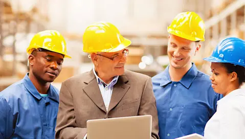 Four workers in hardhats