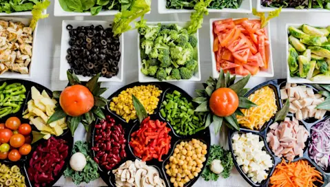A spread of keto- and paleo-friendly food.