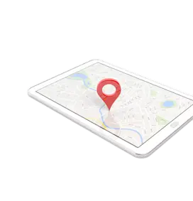 Tablet with route marker.