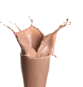 Vaso de leche con chocolate