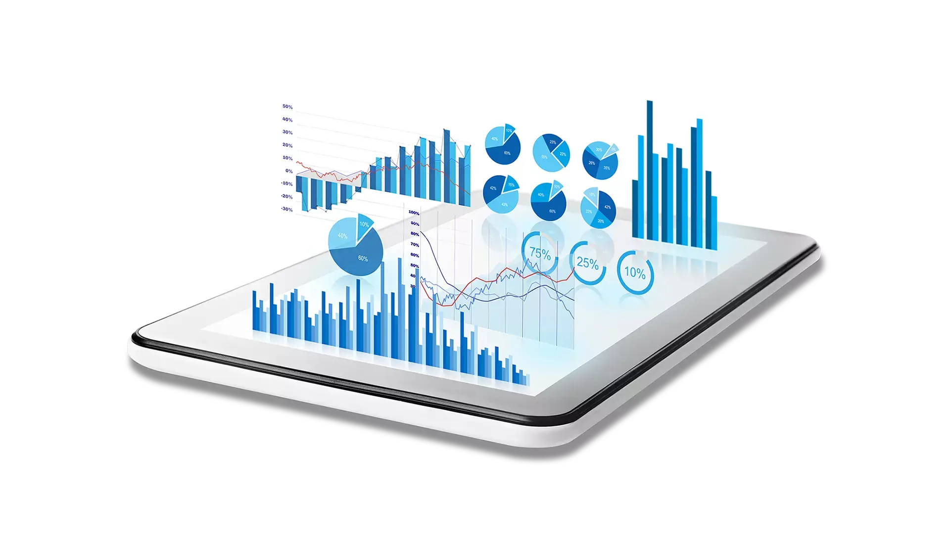 Tablet with charts