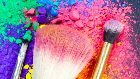 Three makeup brushes