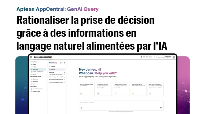 Aptean Intelligence : requête GenAI pour des informations en langage naturel