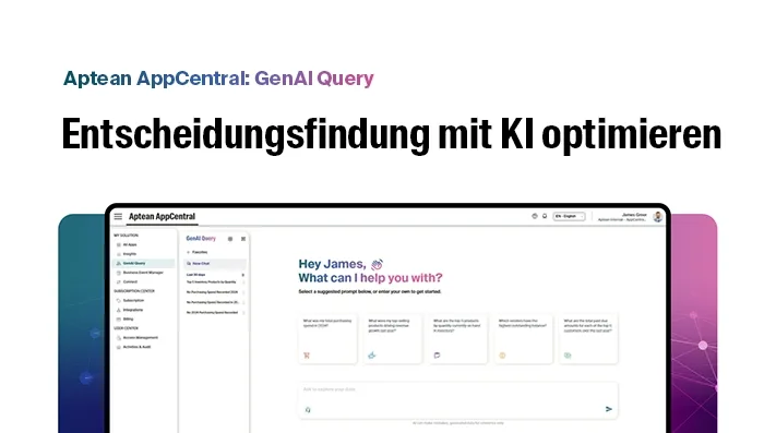 Aptean Intelligence: GenAI-Abfrage für Erkenntnisse in natürlicher Sprache